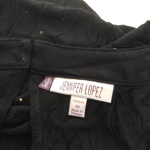 JENNIFER LOPEZ BLACK COLD SHOULDER STUDDED TOP SHIRT 1X - Picture 7 of 12